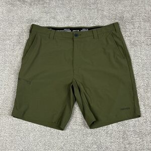 Orvis Jackson Quick Dry 9" Shorts Mens 38 Green Zip Fly Pockets Summer Pockets